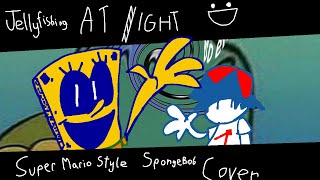 FNF Jellyfishing At Night Super Mario Style SpongeBob Cover [upl. by Assirrac]