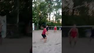 Beach volleyball inaccurate pass to the player [upl. by Schwarz]