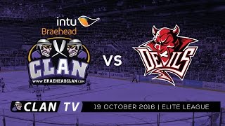 Braehead Clan vs Cardiff Devils 19102016 [upl. by Aihsemot]