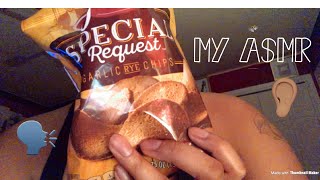 Asmr on garlic rye chipsa sensational sound [upl. by Alliuqat830]