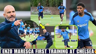 INSIDE Enzo Maresca First Training At Chelsea Lavia And Fofana All Spotted Working Hard [upl. by Niemad17]