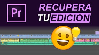 Se cerró mi trabajo en adobe premiere pro  como recuperar el archivo editado Solución 2022 [upl. by Airol]