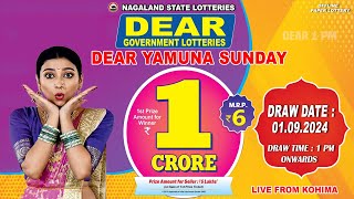 DEAR YAMUNA SUNDAY WEEKLY DEAR 1 PM DRAW DATE 01092024 NAGALAND STATE LOTTERIES [upl. by Eidnarb]