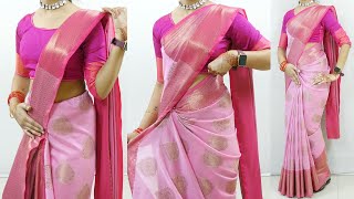 Banarasi silk saree draping tutorial step by step  Sari draping in easy steps  Sari draping guide [upl. by Francis]