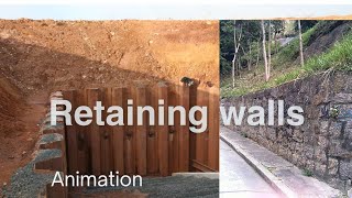 retainingwall civilengineering animation [upl. by Delfeena450]