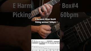 Harmonic Minor Box4 160bpm Guitar technique Workout [upl. by Sedgewick226]