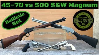 4570 vs 500 SampW Magnum vs Ballistic Gel Rifle amp Pistol [upl. by Dnama]