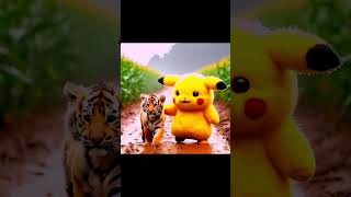 Pikachu and Tiger friendship😊😍 [upl. by Enytsirk]