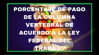 PORCENTAJE DE PAGO DE LESIÓN EN COLUMNA VERTEBRAL DE ACUERDO A LA LEY FEDERAL DEL TRABAJO [upl. by Beisel]