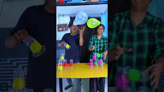 Balloon Air Glass Building challenge 😂😹  familytimefun familyfun funny challenge shorts [upl. by Neddy841]