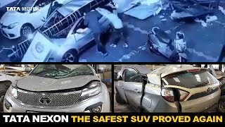 CCTV Footage  Tata Nexon Accident  Safest SUV Of India Proved Once Again [upl. by Halilak]