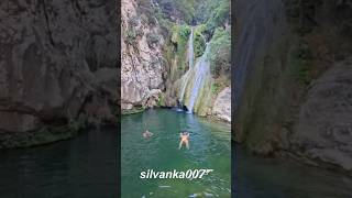 SWIMMERS AT THE POLYLIMNIO WATERFALLS Peloponnese Peninsula Greece swim waterfall nature greece [upl. by Jaycee]