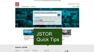 JSTOR Research Tips [upl. by Madeline]