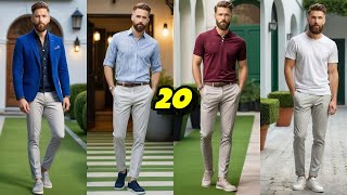 20 COMBINACIONES con PANTALÓN GRIS CLARO para hombre y te explico cada una [upl. by Barnes]