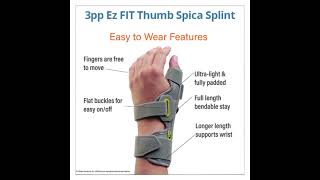 Ez FIT Thumb Spica Splint  Features amp Benefits [upl. by Nemracledairam]