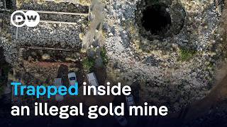 Illegal gold mine in South Africa becomes a deadly trap  DW News [upl. by Esinwahs]