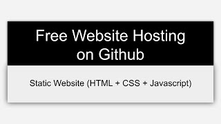 Free Static Website Hosting on Github Tutorial [upl. by Olrac]