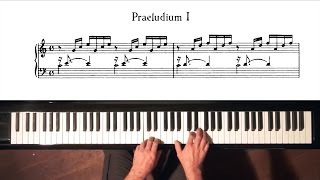 Bach Prelude and Fugue No1 Well Tempered Clavier Book 1 with Harmonic Pedal [upl. by Esinnej]