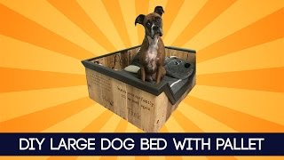 DIY Large Dog Bed With Pallet  IDEA [upl. by Arnie]