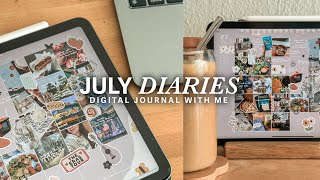 iPad Journal with me July Digital Journal on Goodnotes 6 life lately monthly recap [upl. by Naitsirt880]