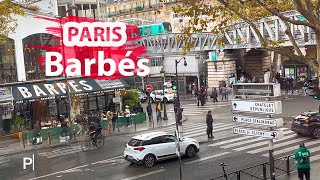 Walking tour PARIS BARBES Visite avec commentaires du quartier populaire [upl. by Aiotal661]