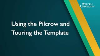 Capstone Formatting Using the Pilcrow and Touring the Template [upl. by Renaxela]