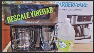 DESCALE WITH VINEGAR Farberware Dual Brew 12 Cup Coffee Maker K Cup Pod Machine Quick Fix [upl. by Annoved]