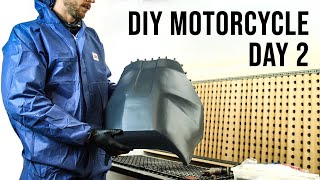 Making a Carbon Fiber Motorcycle Rally Fairing  DAY 2 [upl. by Lhok379]