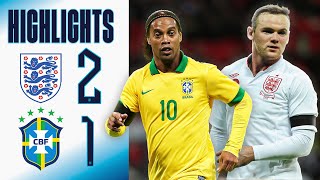 England 21 Brazil  Hart Penalty Heroics v Ronaldinho Rooney amp Lampard On Target  Highlights [upl. by Tosch]