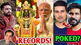 Ayodhya Ram Mandir LIVE RECORDS 🔥 YouTubers Reaction 😍 Abhi and Niyu POKE Dhruv Rathee Thugesh [upl. by Shutz]