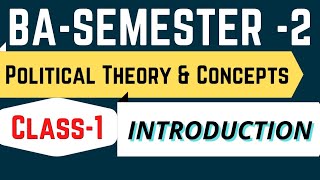 BASemester 2 CLASS1IntroductionPolitical Theory and ConceptsBy Sonam Chauhan [upl. by Ibbie]