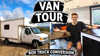 VAN TOUR of UHAUL BOX TRUCK Converted to Beautiful DIY TINY HOME for FullTime Van Life [upl. by Berwick403]