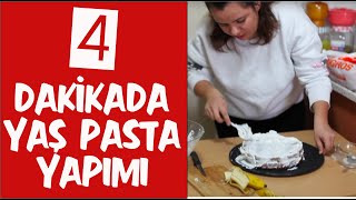 HAZIR KEKLE 4 DAKİKADA YAŞ PASTA YAPIMI  PRATİK TARİFLER [upl. by Trust]