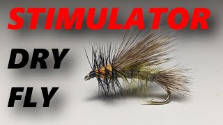 Fly Tying a STIMULATOR olive DRY FLY for Trout and Grayling [upl. by Eevets]