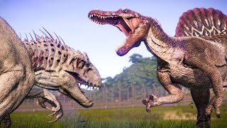 BATTLE ROYALE CARNIVORE amp HERBIVORE DINOSAURS BATTLE IN JURASSIC PARK  Jurassic World Evolution [upl. by Thessa921]