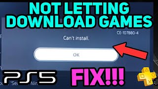 PS5 NOT LETTING ME DOWNLOAD GAMES NEW FIX [upl. by Nhguavoj706]