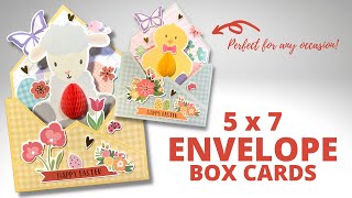 NO DIES NEEDED Adorable Envelope Box Cards [upl. by Eenehs]