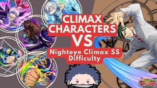 I use all CLIMAX characters VS Nighteye Climax Battle SS Difficulty  My Hero Ultra Impact [upl. by Caasi]