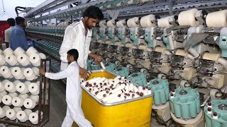 Cotton to Yarn Manufacturing Process In Huge Factory [upl. by Rollo75]