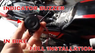 How to install indicator BUZZER in any bike  bajaj v pulsar splendor all bikes [upl. by Euqinwahs]