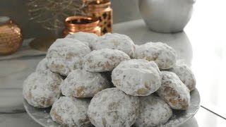 Kourabiedes  Greek Christmas Butter Cookies [upl. by Nivel]