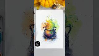 How to Draw a Witch Cauldron 🧙‍♀🎃  Halloween Tutorial for Watercolor Sketching Beginners [upl. by Lyman]