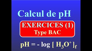 Calculer un pH  EXERCICES CORRIGES n°1  TYPE BAC  TERMINALE CHIMIE [upl. by Josselyn28]