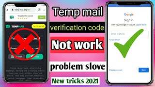 Temp mail verification code not received problem slove  unlimited fake gmail Create [upl. by Kissee]