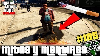 GTA V Mitos y Mentiras 185  Qué pasa si un civil tira su cigarro prendido en gasolina [upl. by Flannery]