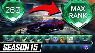 ROCKET PASS SEASON 15 TIERS 260  MAX RANK detailed item showcase [upl. by Standice6]