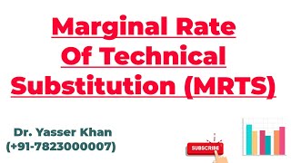 Marginal Rate Of Technical Substitution  MRTS  Production Function  Economics  Microeconomics [upl. by Hyozo]