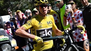 CHRIS FROOME CRASH AND RUN ON TOUR DE FRANCE 2016 MONT VENTOUX [upl. by Doehne955]