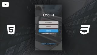 Ui Design  Login Form Using HTML amp CSS [upl. by Hurwitz]