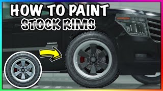 Tutorial To Change Stock Wheel Color All Consoles GTA Online [upl. by Tennes535]